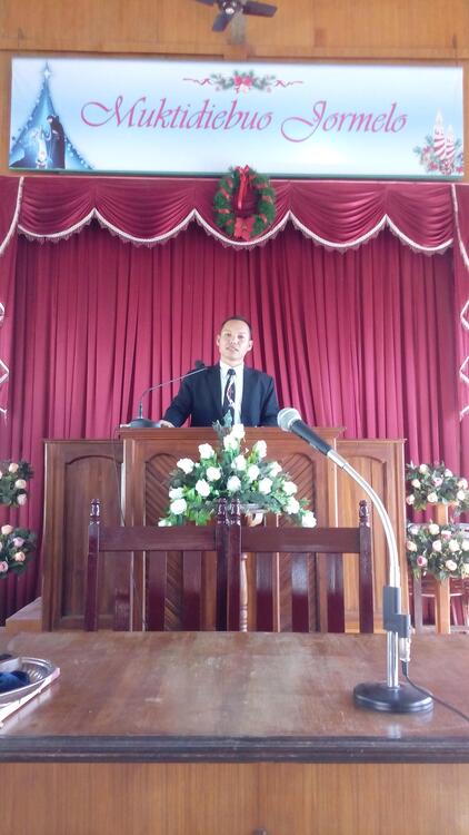 25th December, serving the word of God in Kamalanagar Town Church